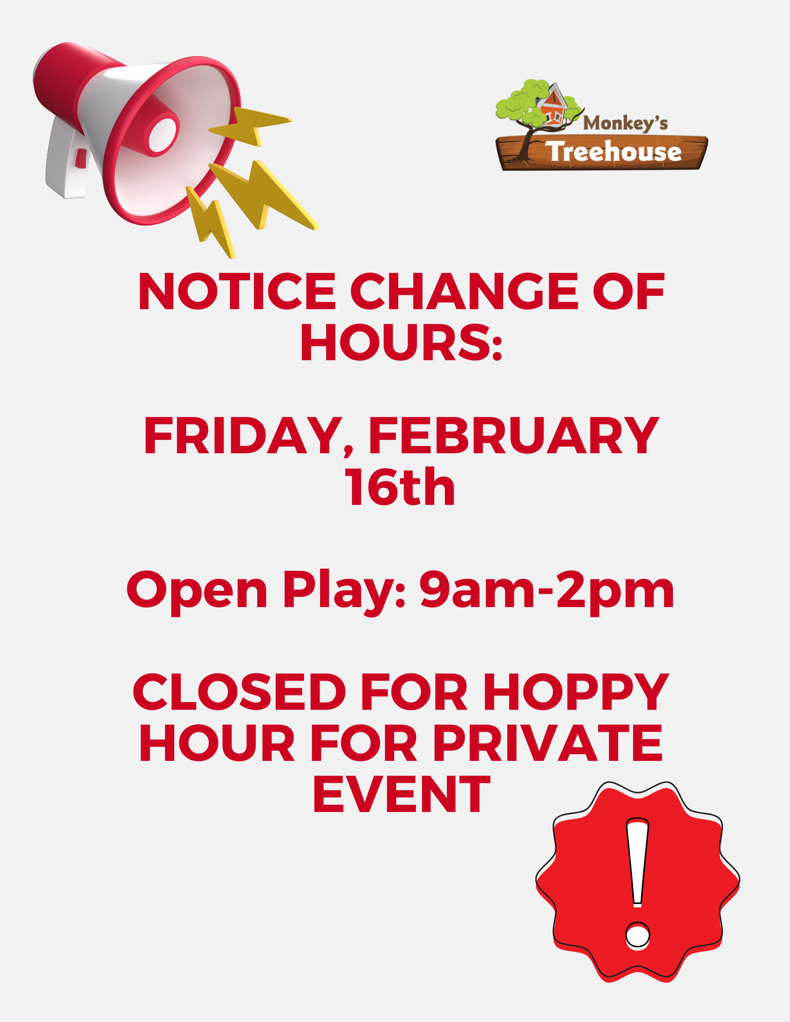 Delayed Opening due to weather conditions We will open at 10AM today! (1)